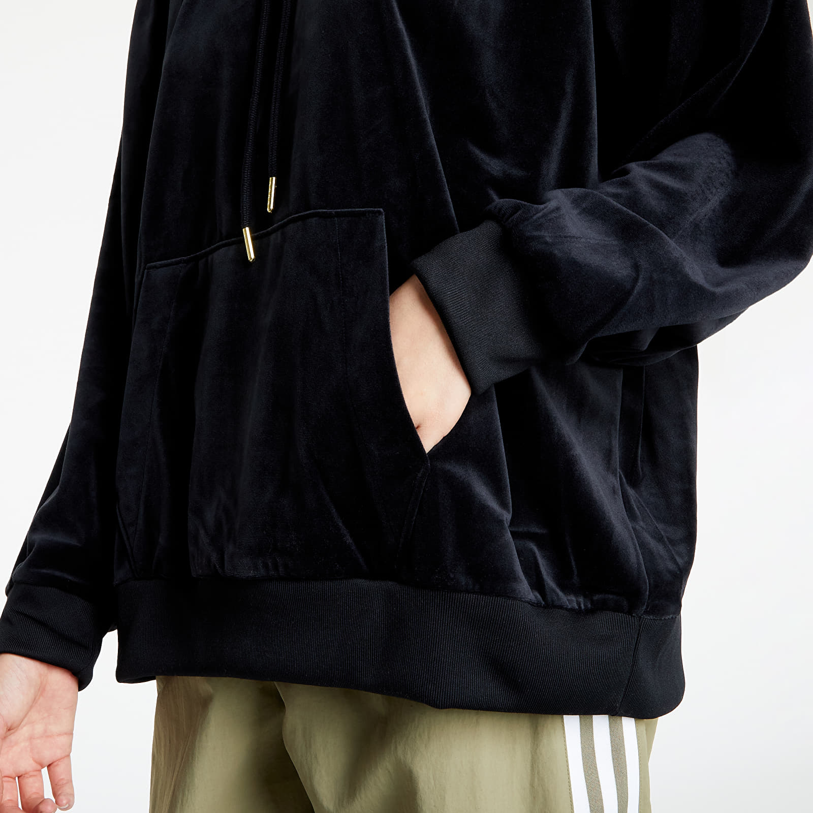 Adidas velour hoodie outlet black