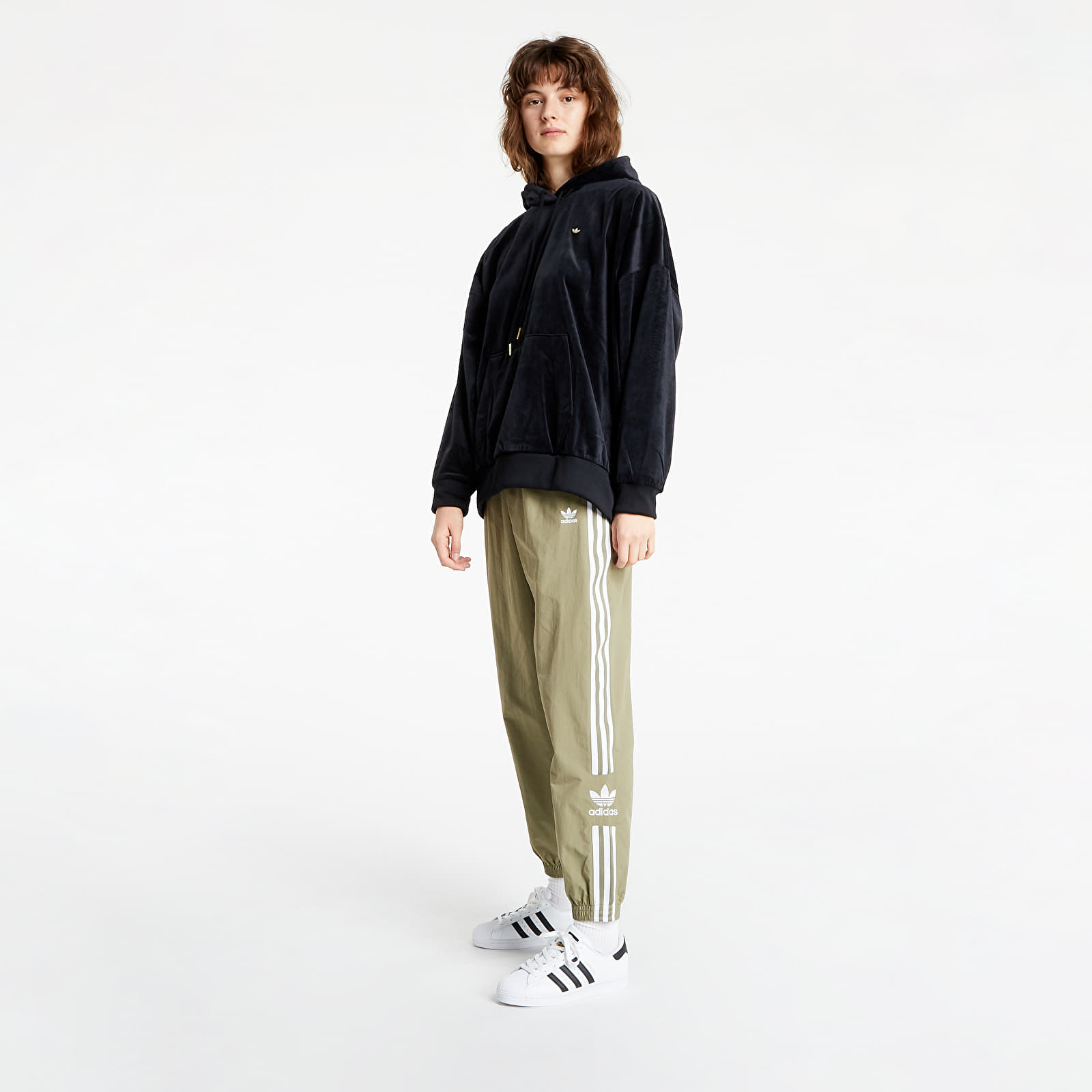 Hoodies and sweatshirts adidas Adicolor Velour Hoodie Black