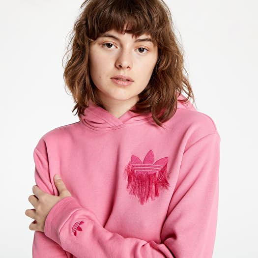 Adidas pink cropped hoodie shop
