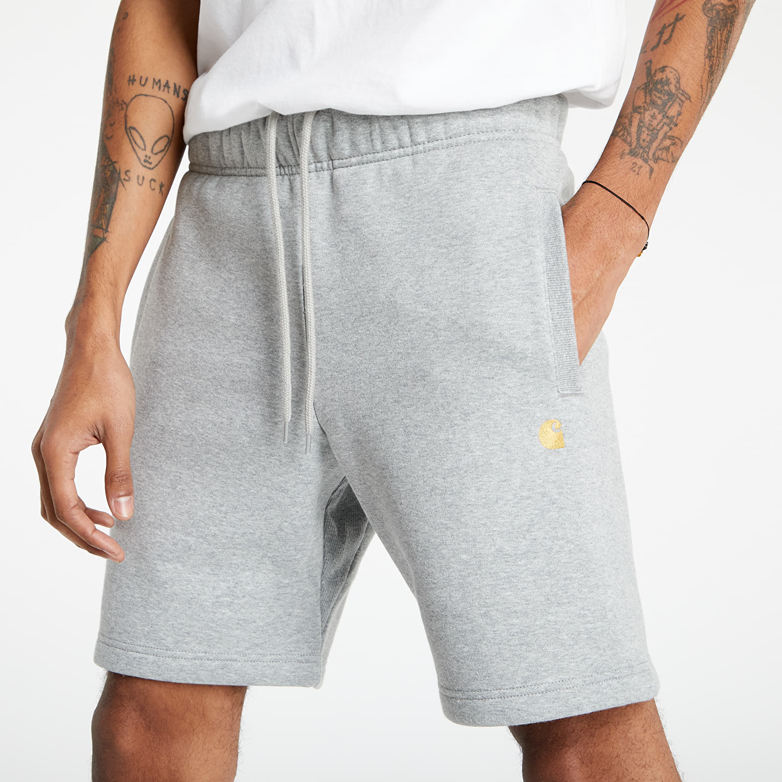 Shorts Carhartt WIP Chase Sweat Short Grey Heather Gold Footshop