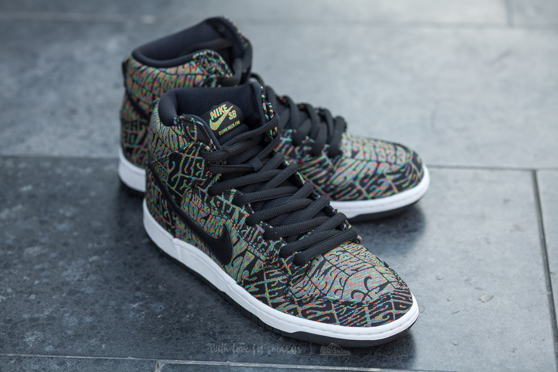Herren Sneaker und Schuhe Nike Dunk High Premium SB Black/ Black-Rainbow-White