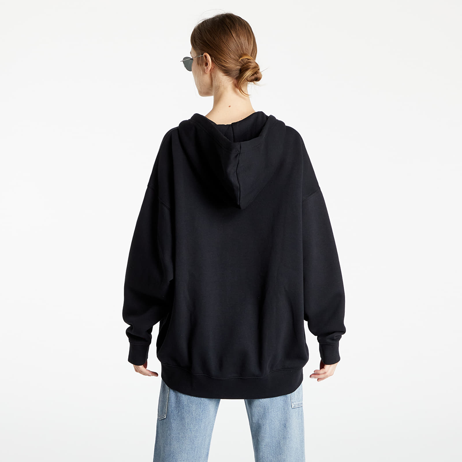 Sudaderas Nike NSW Essential Clctn Fleece Over-Oversized Fz Black/ Black/ White