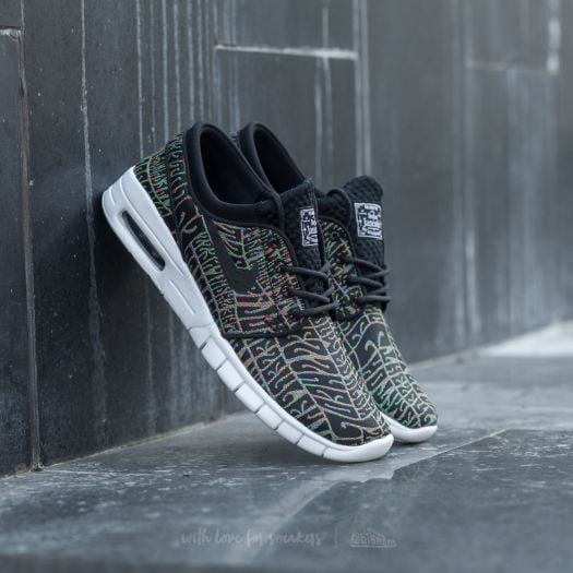 Men s shoes Nike Stefan Janoski Max Premium Black Black White Multi Color Footshop