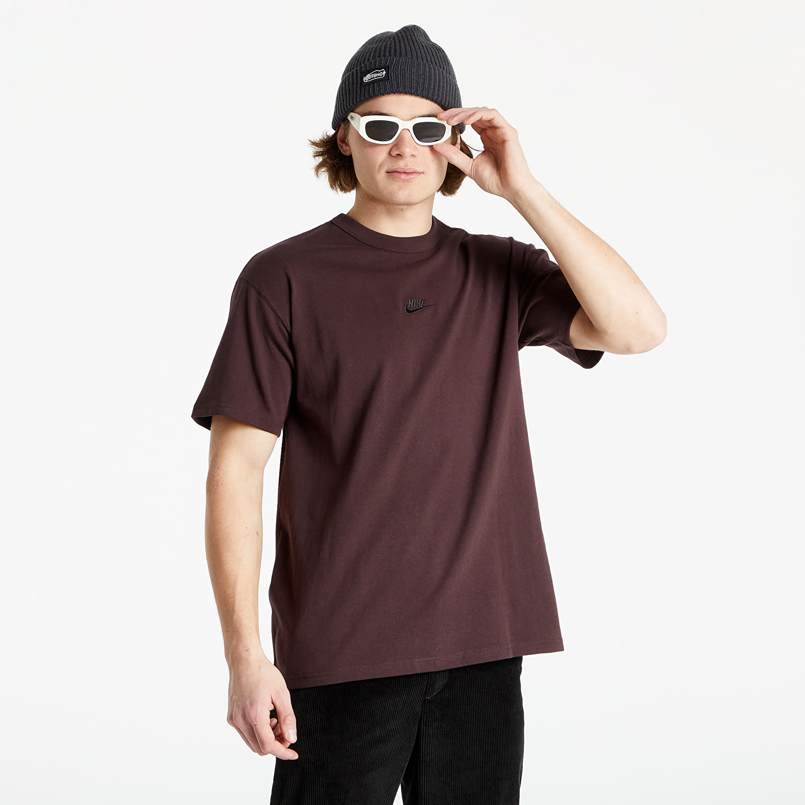 Marškinėliai Nike Sportswear M NSW Tee Premium Essential Brown Basalt/ Black