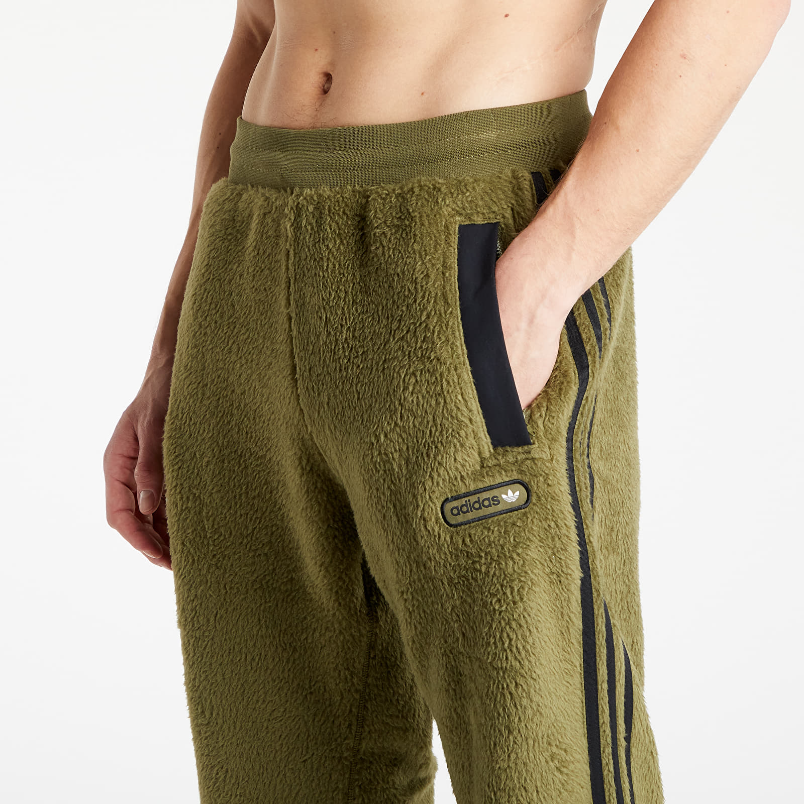 Pants and jeans adidas 3 Stripe Sherpa Pants Focus Olive/ Black