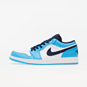 Air Jordan 1 Low White/ Dk Powder Blue-Obsidian