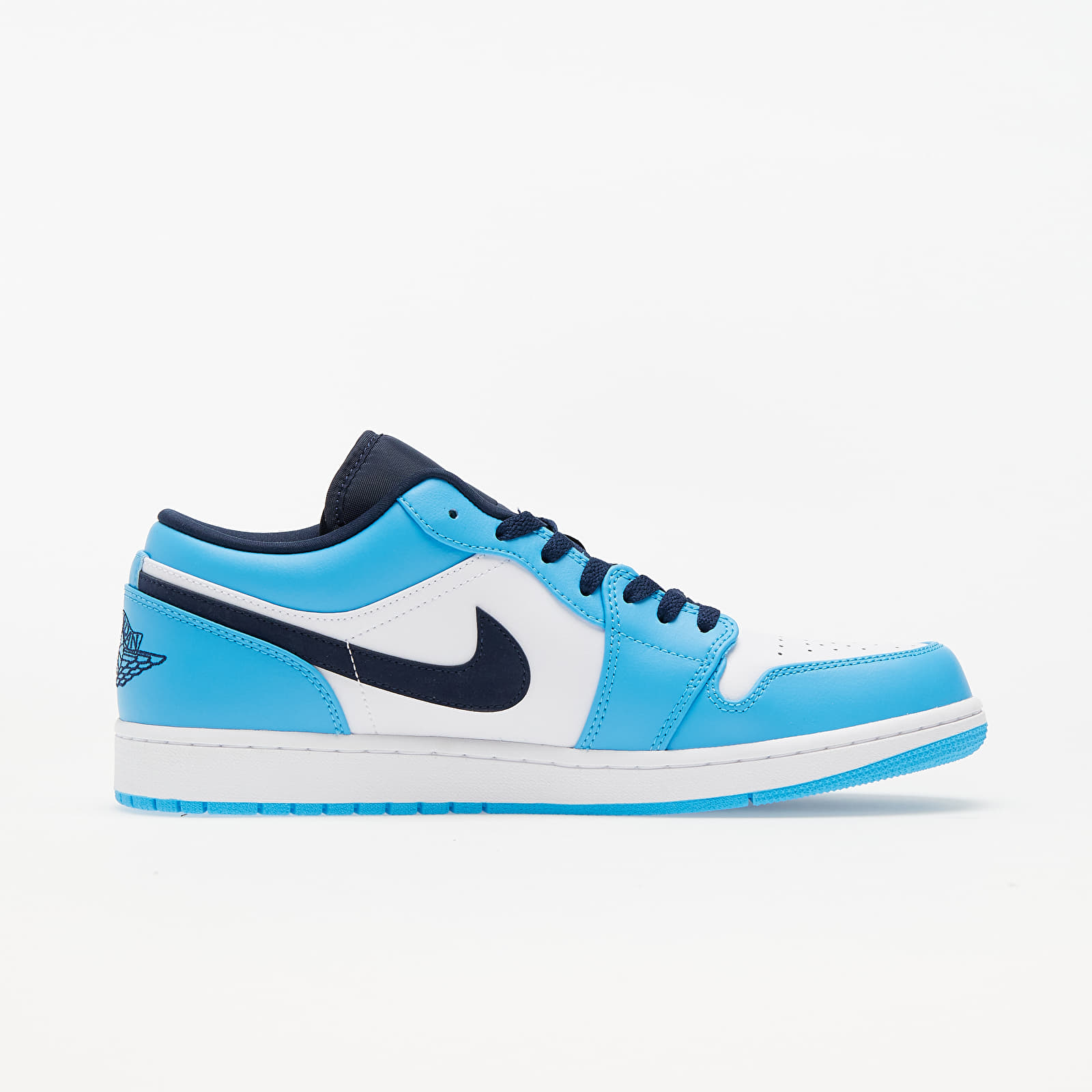 Scarpe uomo Air Jordan 1 Low White/ Dk Powder Blue-Obsidian