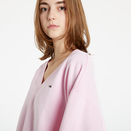 Hoodies and sweatshirts Tommy Jeans Relaxed V Neck Sweatshirt Romantic Pink Footshop
