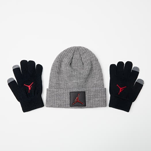 Cuffie Jordan Metal Jumpman Patch Beanie Set Carbon Heather Footshop