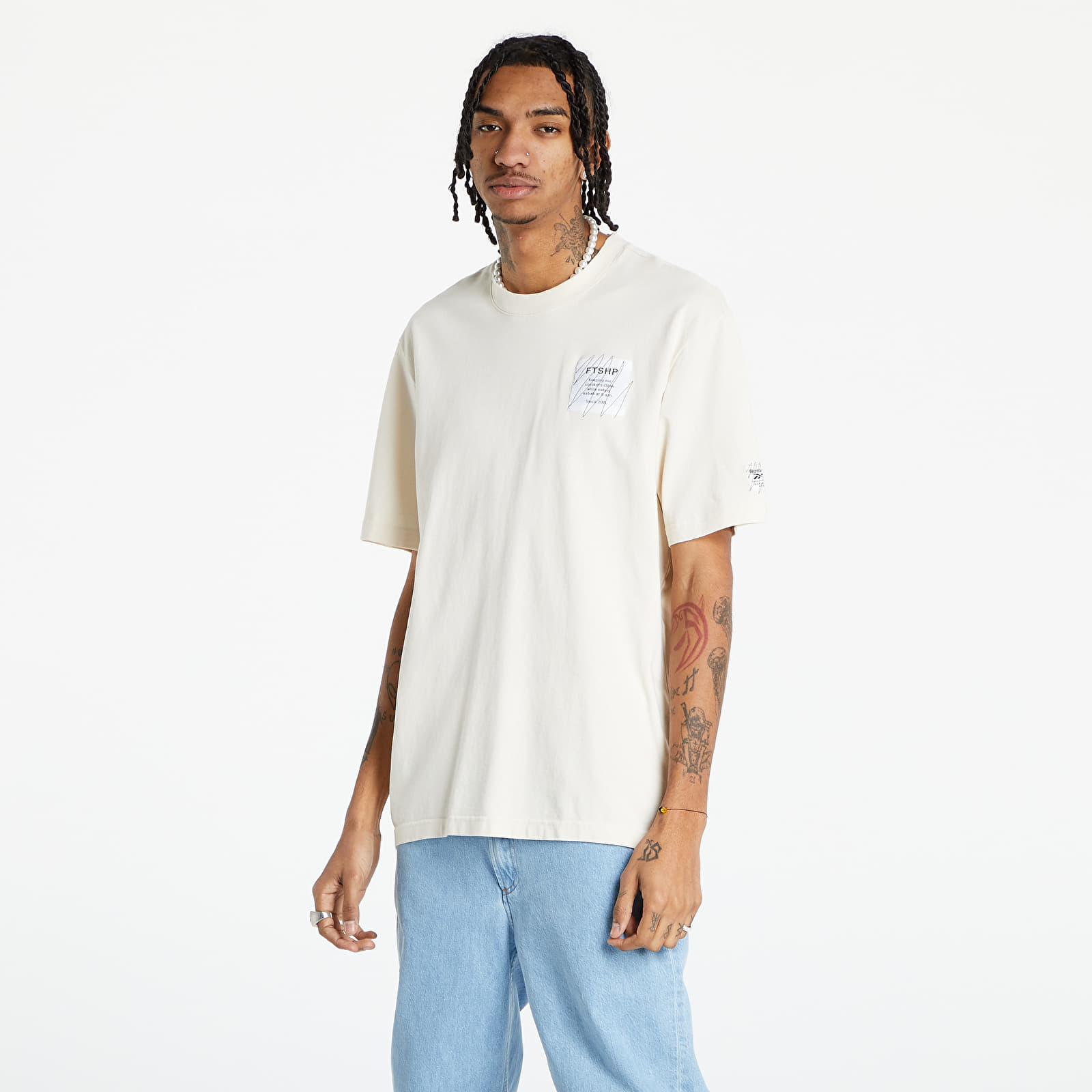 Tričká Footshop 10 Years meets Reebok Classics Natural Dye T-Shirt White