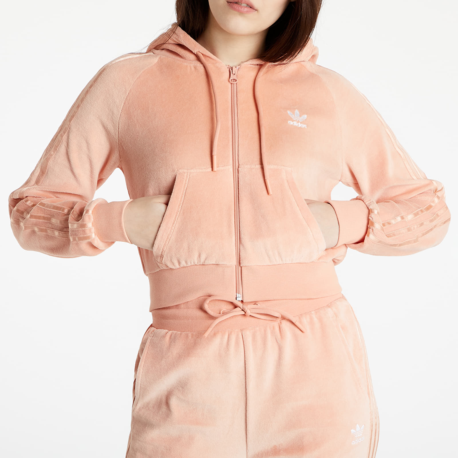 Sweatshirts adidas Originals Crop Full-Zip Hoodie Ambient Blush