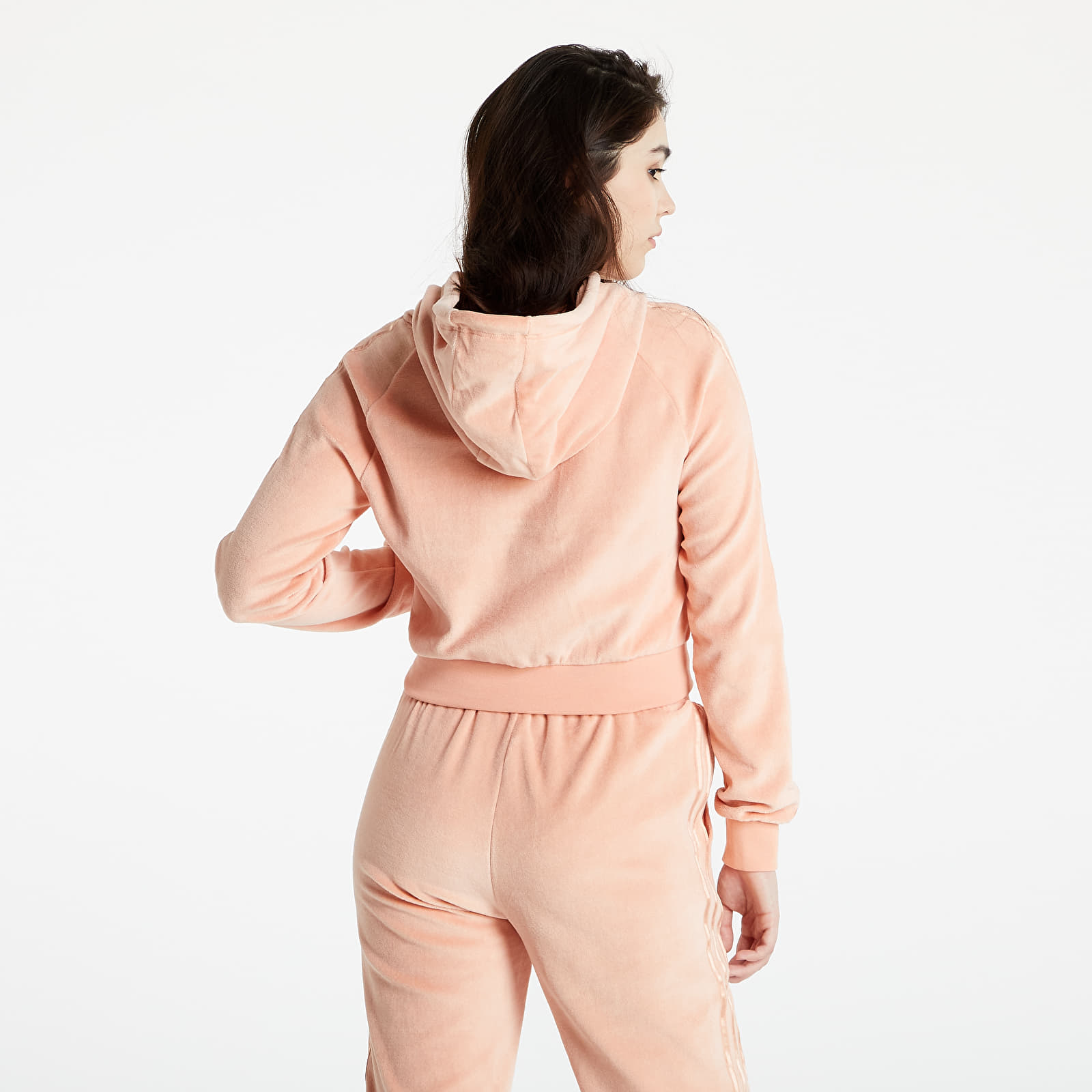 Pulóverek adidas Originals Crop Full-Zip Hoodie Ambient Blush