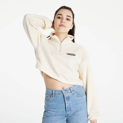 Hoodies and sweatshirts adidas 1/4 Zip Cropped Wonder White | Footshop
