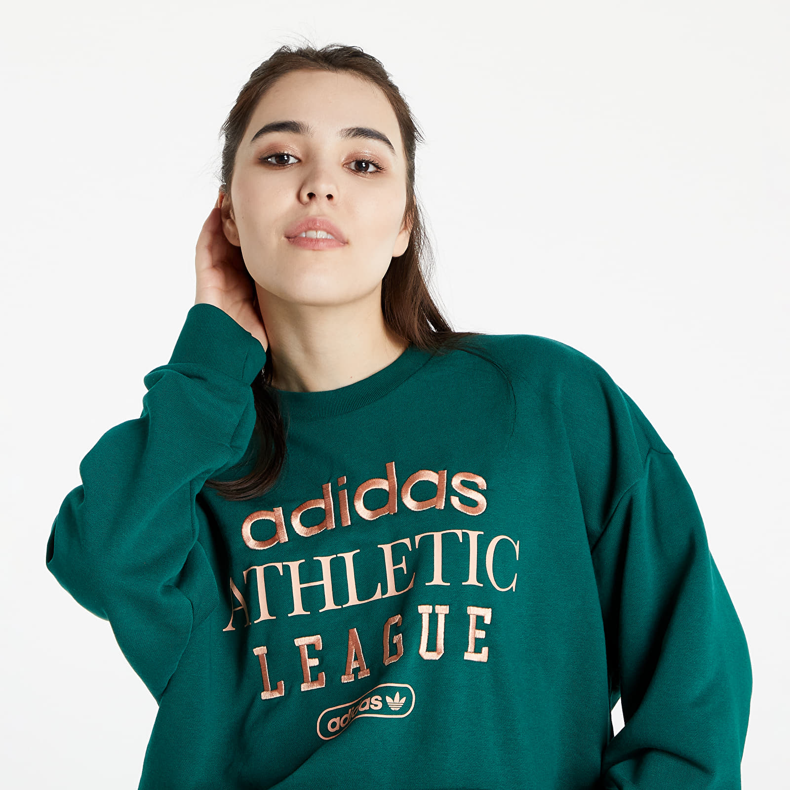 Adidas green store sweatshirt womens