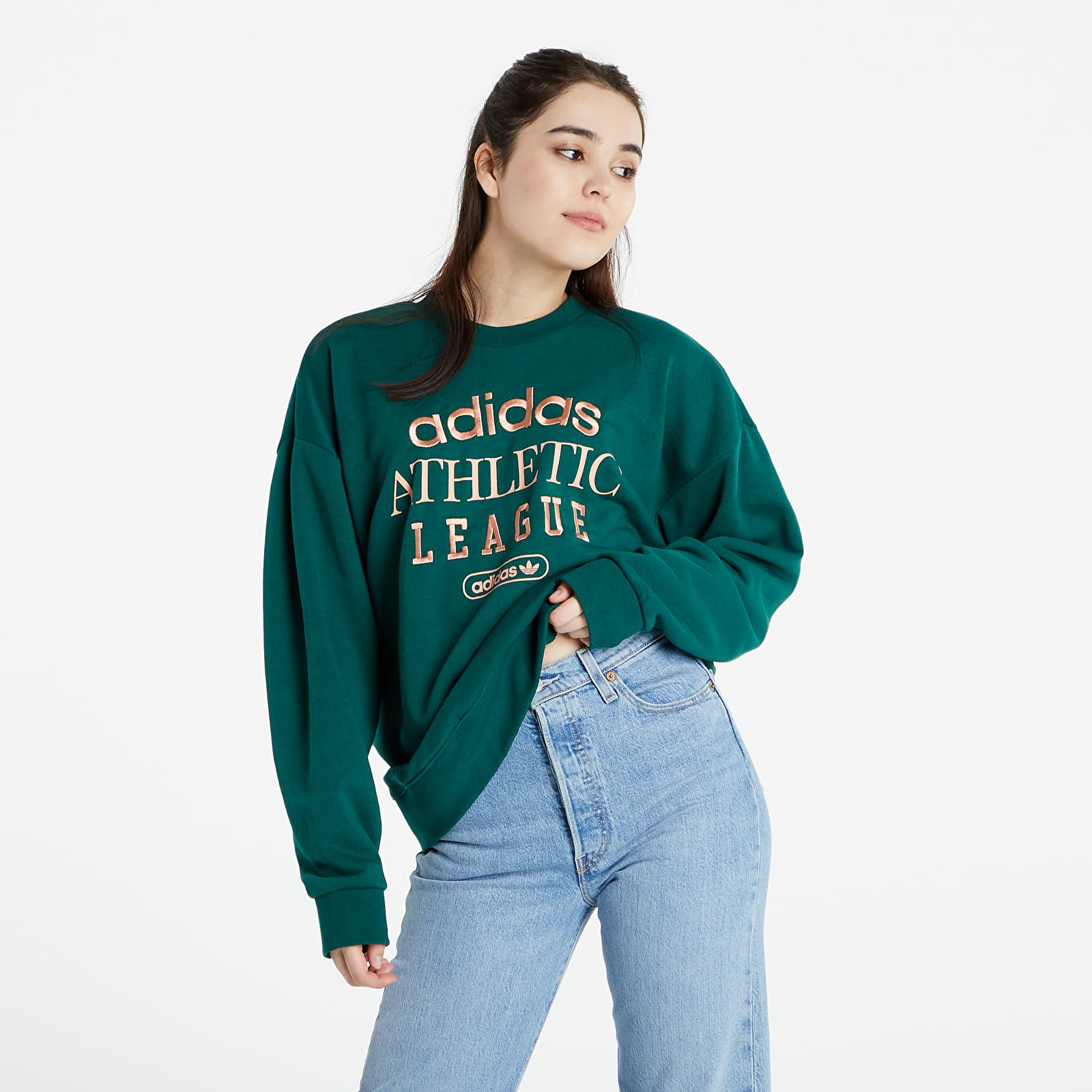 Green adidas sweatshirt women's deals