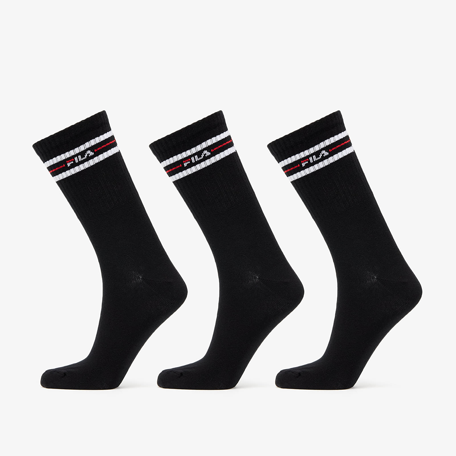 Ponožky FILA 3-Pack Street Socks Black