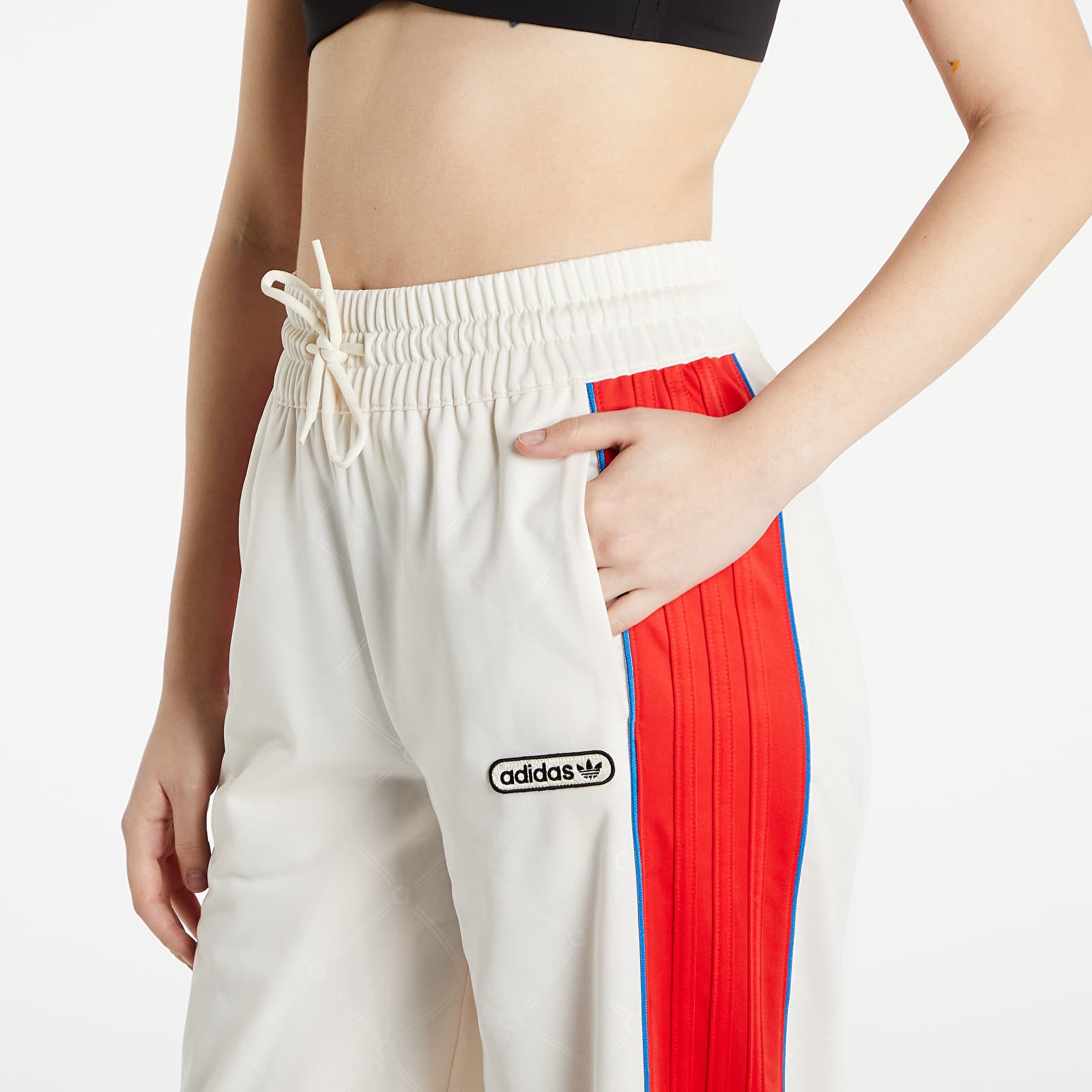 Pantaloni adidas Track Pants Wonder White/ Vivid Red