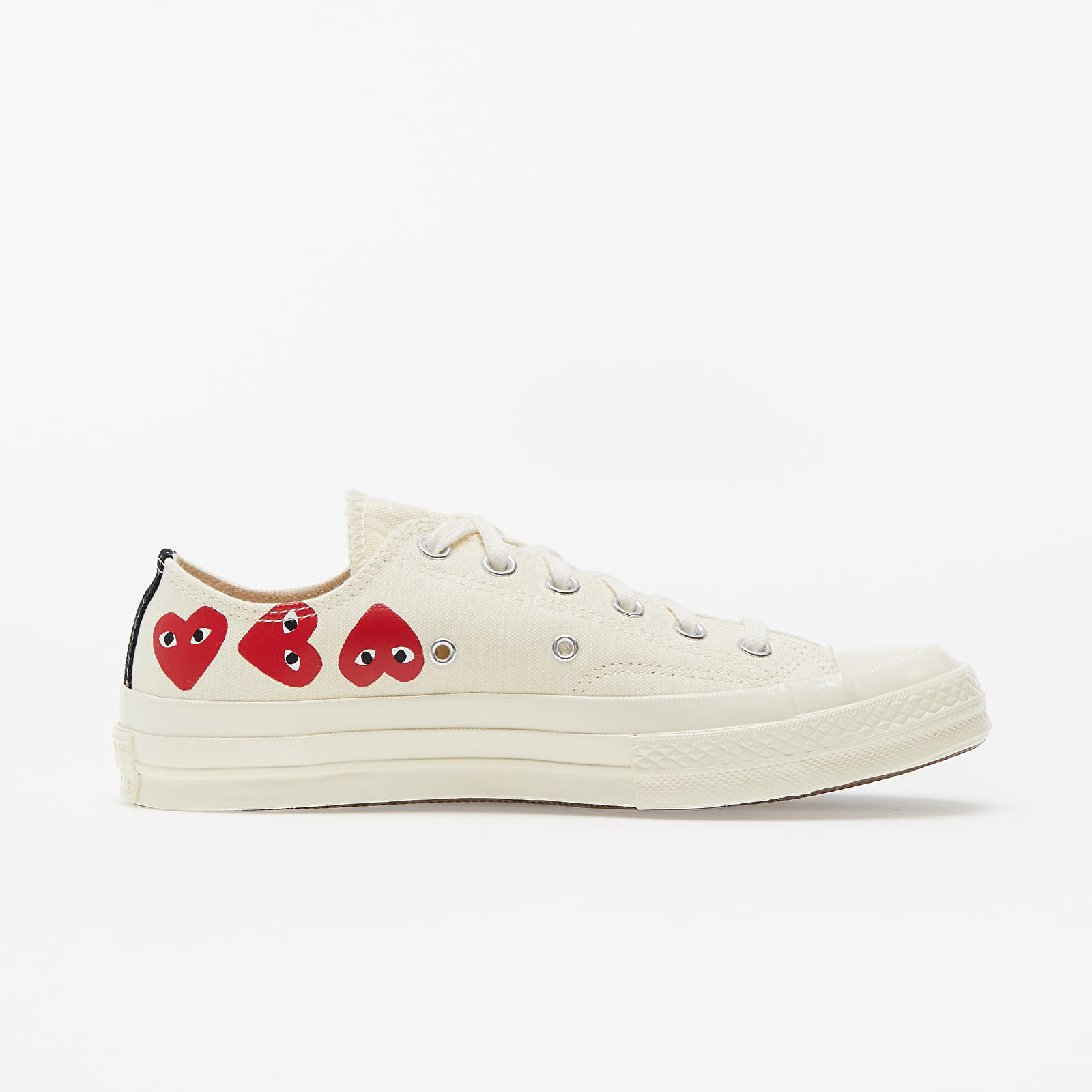 Herresko Converse x Comme des Garcons PLAY Chuck 70 Egret/ High Risk Red