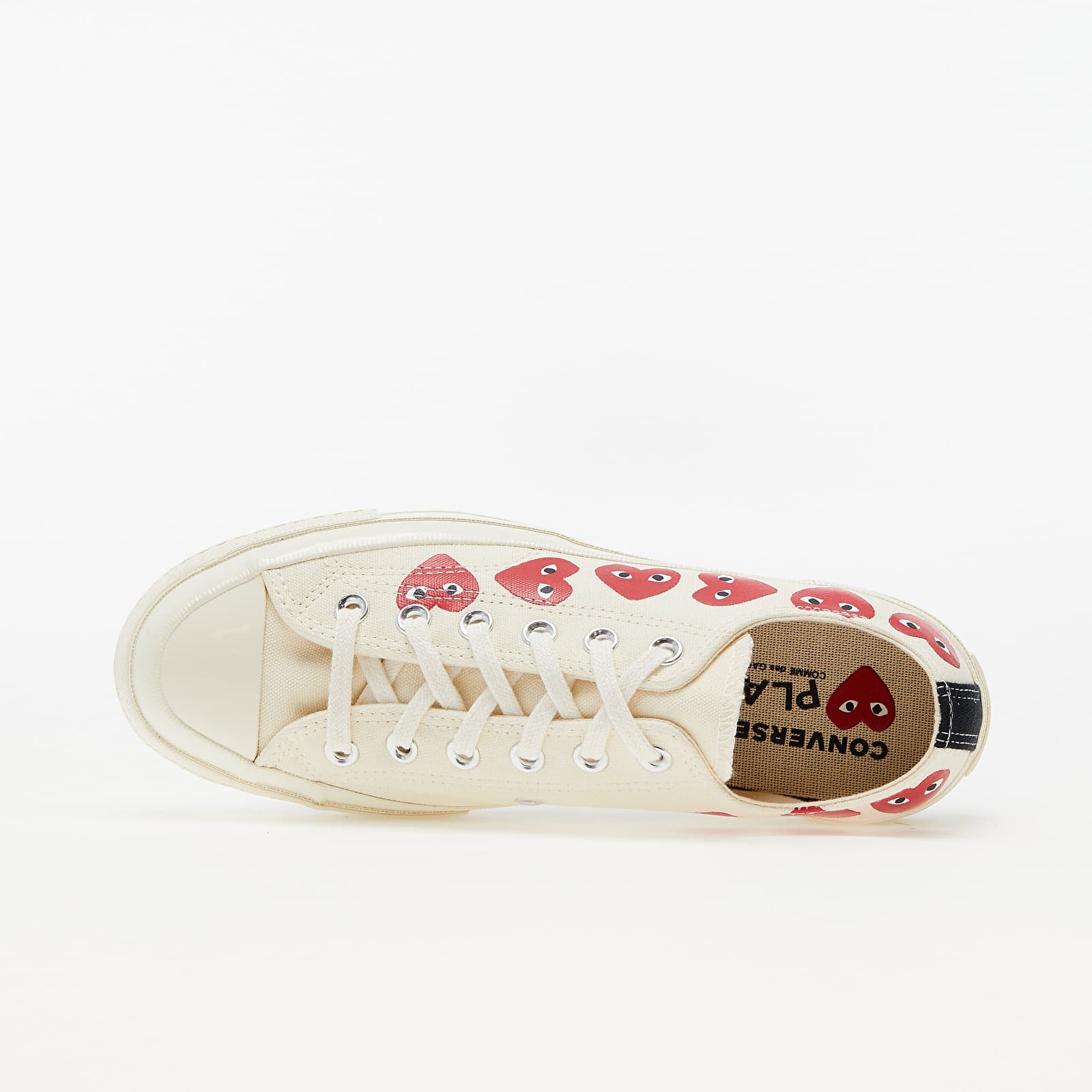 Herresko Converse x Comme des Garcons PLAY Chuck 70 Egret/ High Risk Red