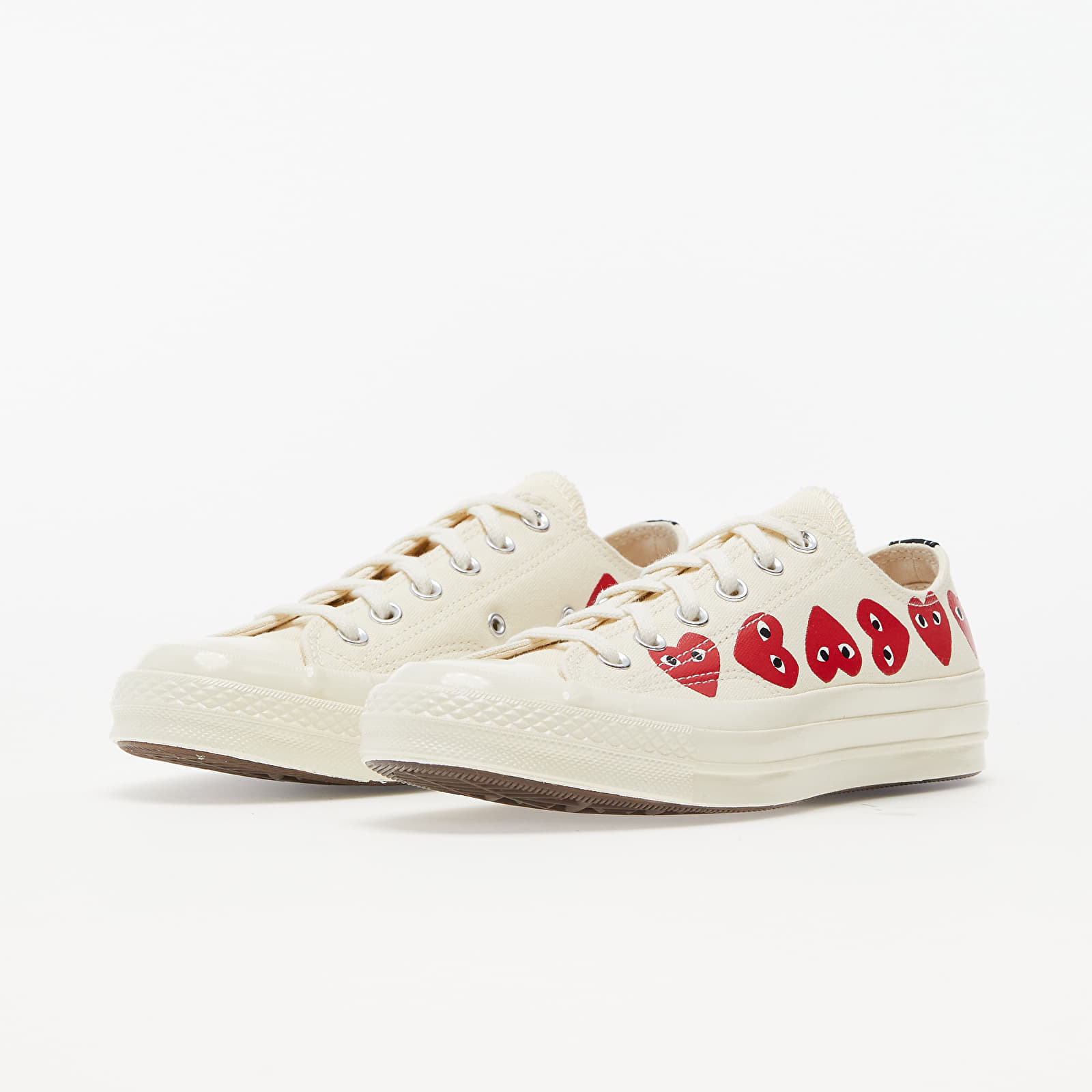 Men s shoes Converse x Comme des Garcons PLAY Chuck 70 Egret High Risk Red Footshop