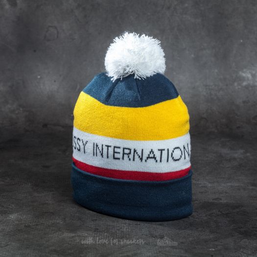 Hats St ssy International Pom Beanie Navy Footshop