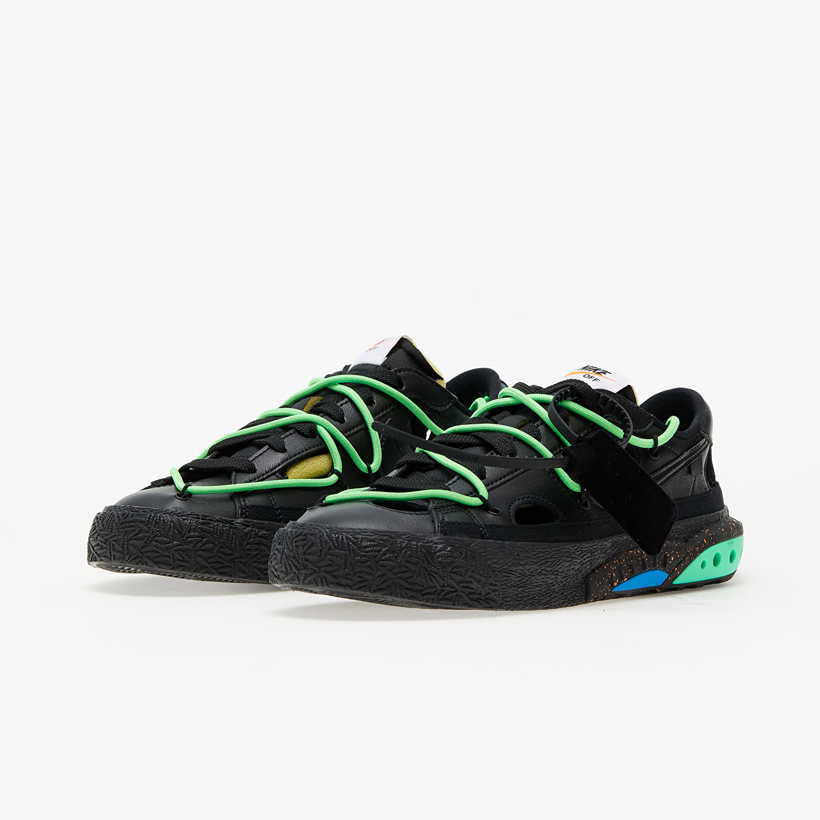 Nike x Off White Blazer Low 77 Black Black Electro Green Footshop