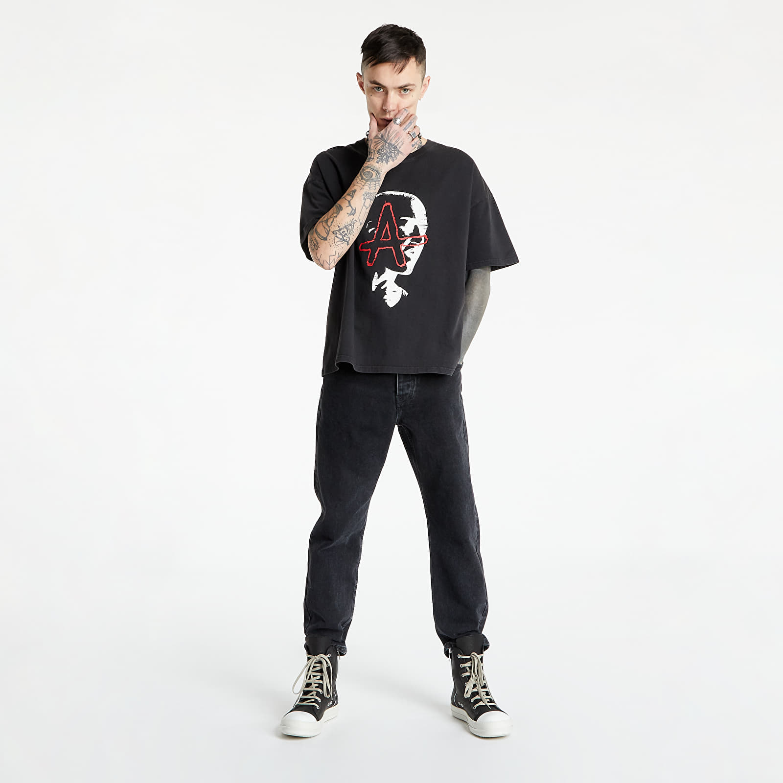 Marškinėliai Footshop x APEX Join The Alliance UNISEX T-Shirt Vintage Black/ White/ Red