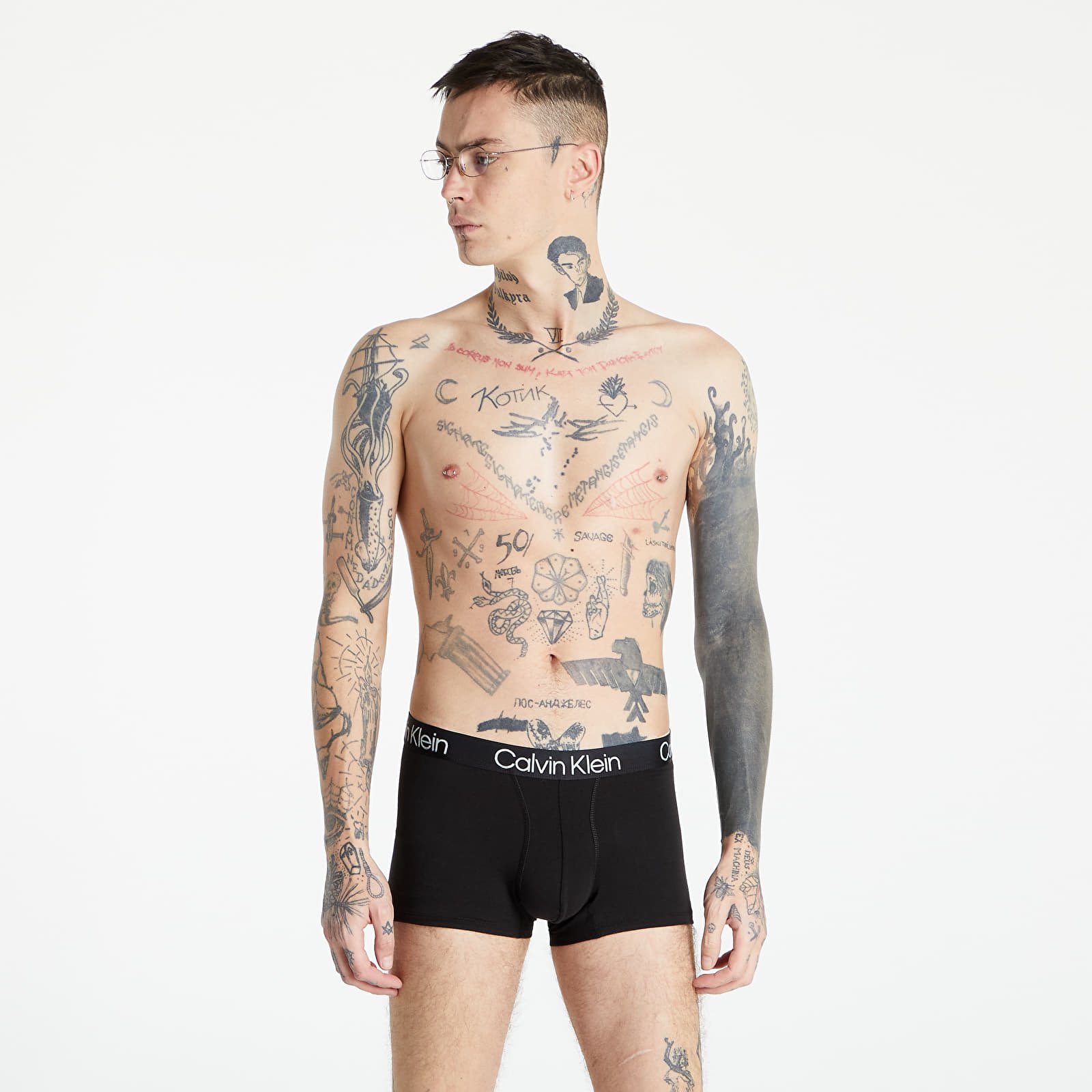Boxeralsó Calvin Klein Structure Cotton Trunk 3-Pack Black