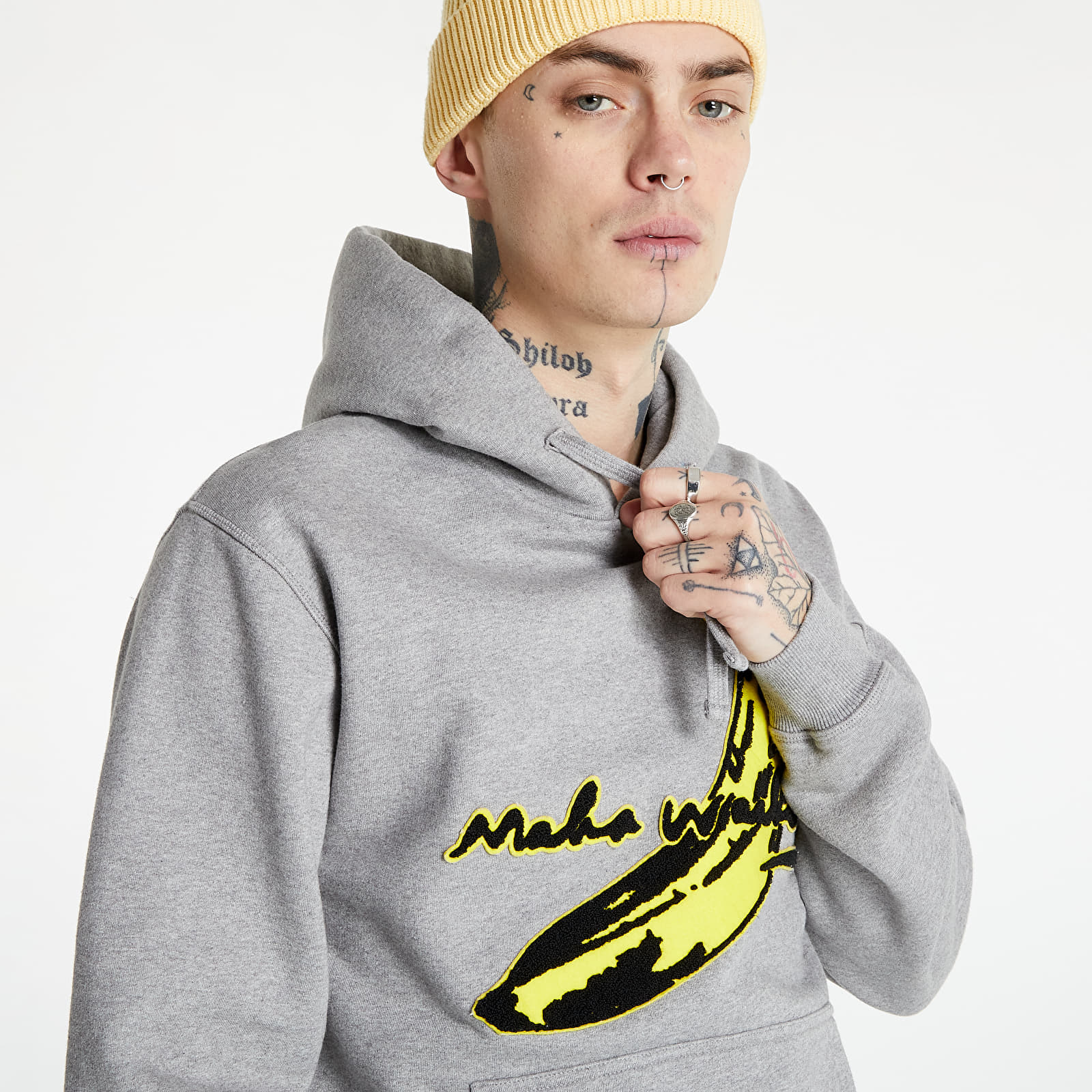 Hoodies and sweatshirts maharishi Maha Warhol Banana Hooded Sweat Grey Marl