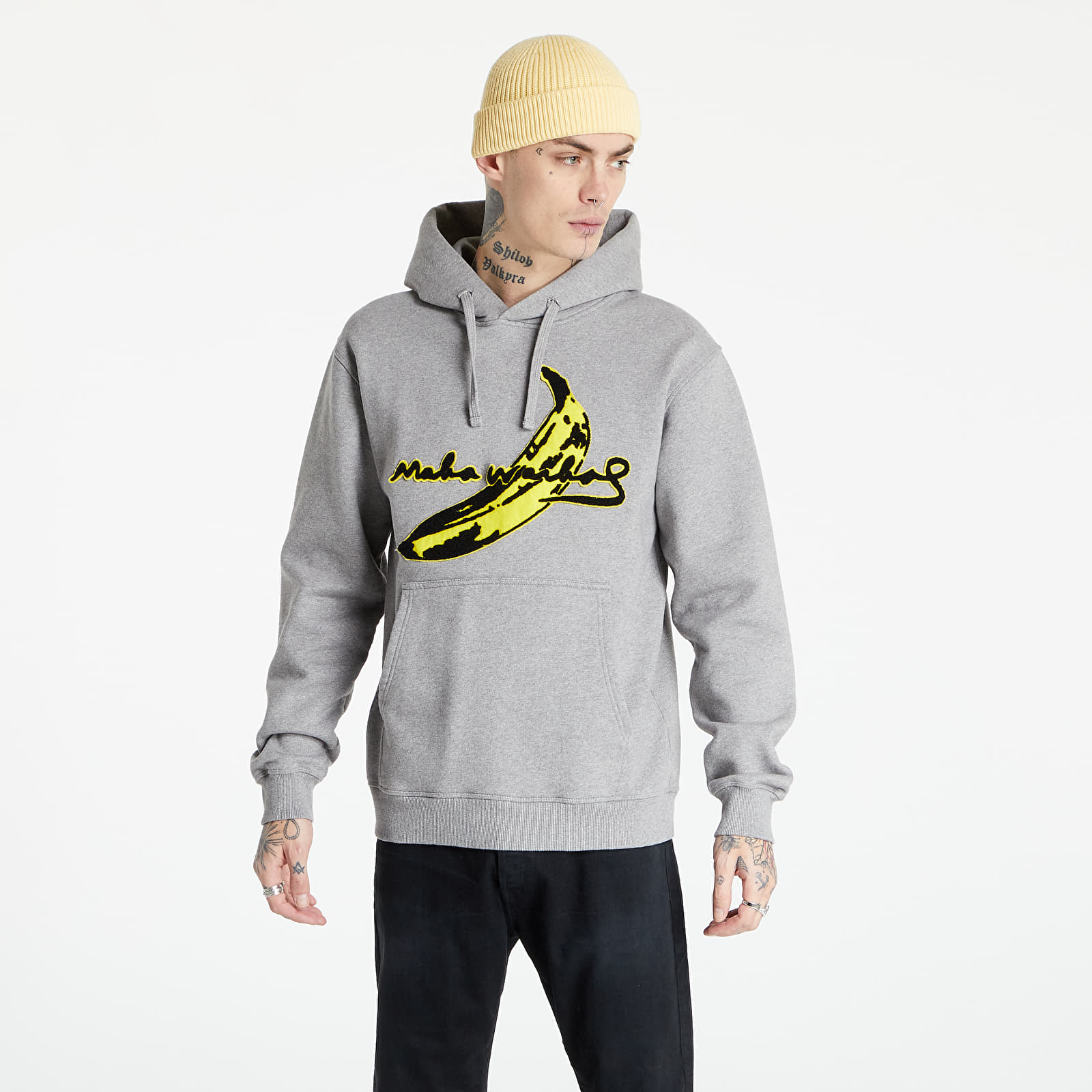 Hoodies and sweatshirts  maharishi Maha Warhol Banana Hooded Sweat Grey Marl