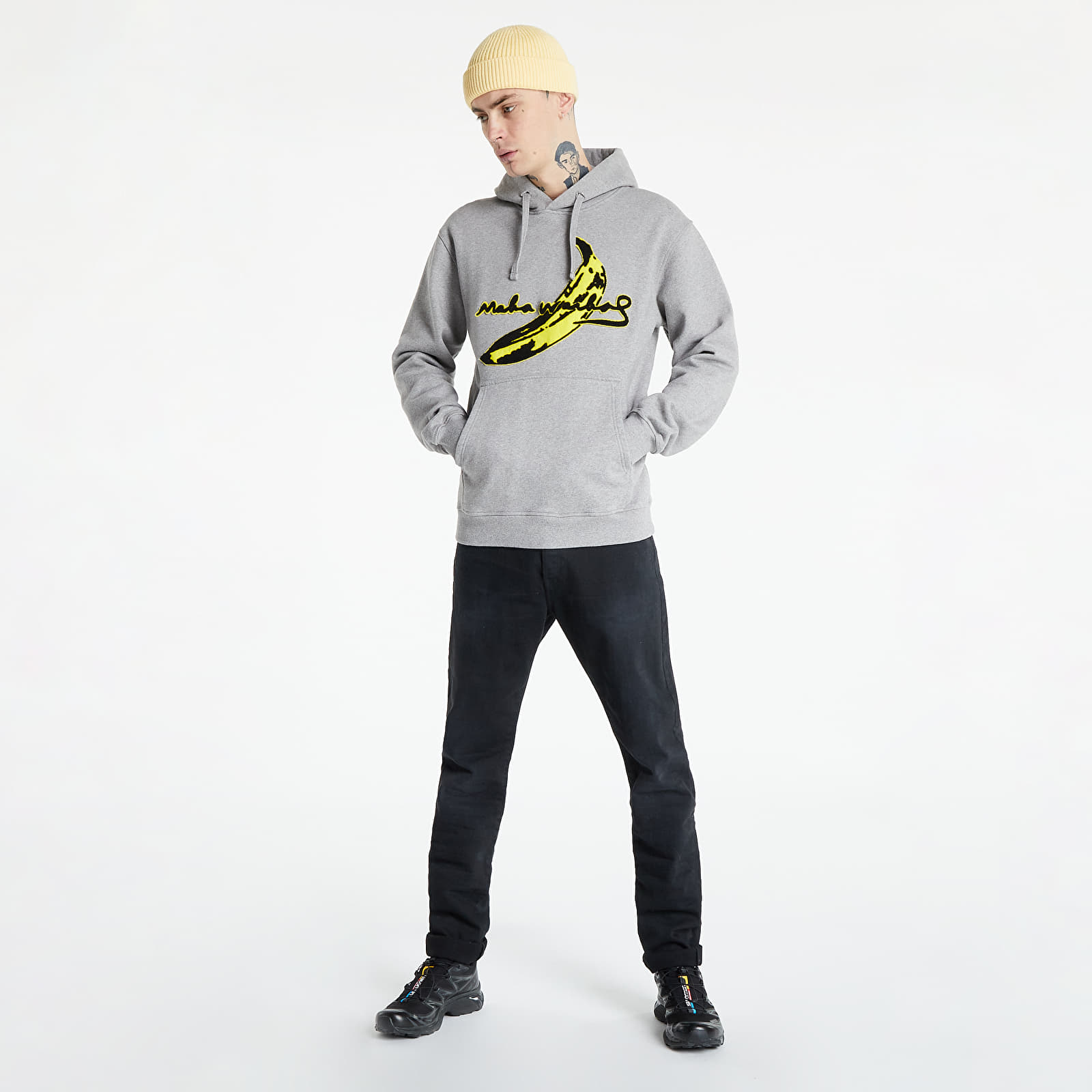 Hoodies and sweatshirts  maharishi Maha Warhol Banana Hooded Sweat Grey Marl
