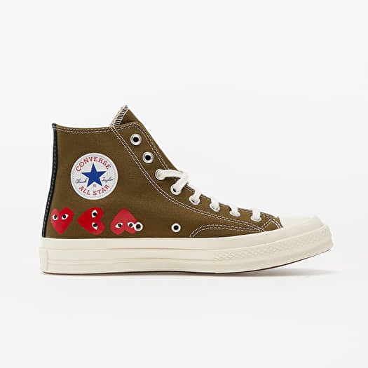 Men s shoes Converse x Comme des Garcons PLAY Chuck 70 Fir Green Egret High Risk Red Footshop