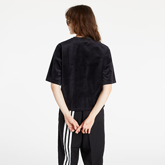 Adidas black velvet top sales