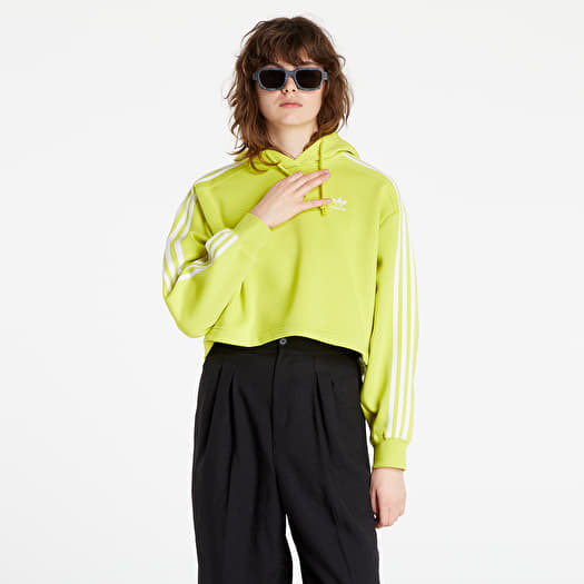 Adidas yellow cropped hoodie online