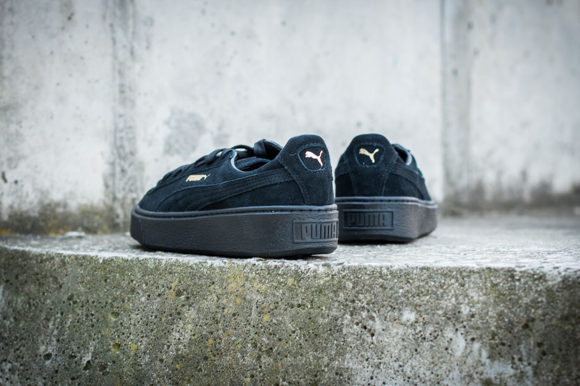 Damen Sneaker und Schuhe Puma Suede Platform Gold Gold-Puma Black-Puma Black