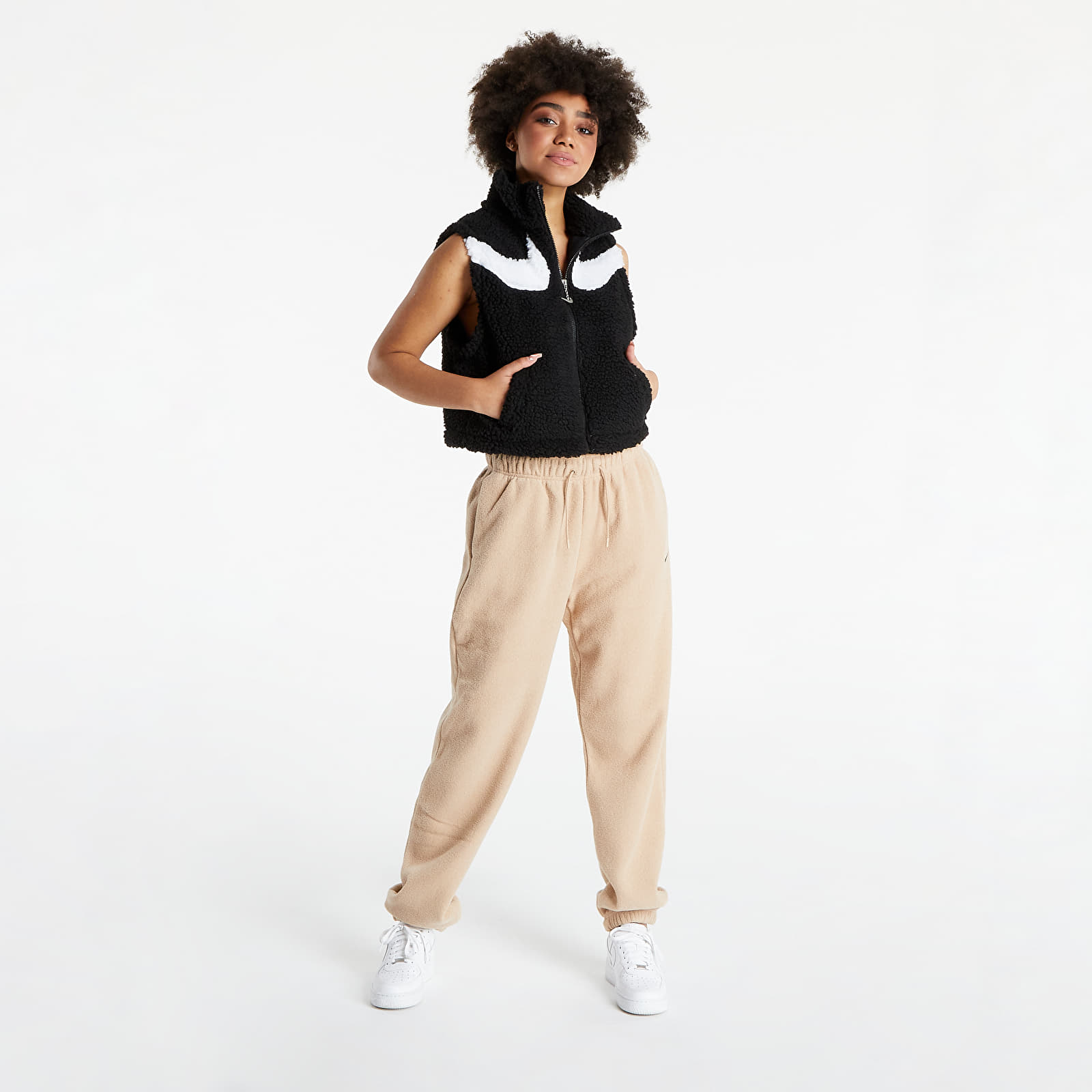 Westen Nike Sportswear Swoosh Women's Fleece Vest Black/ White