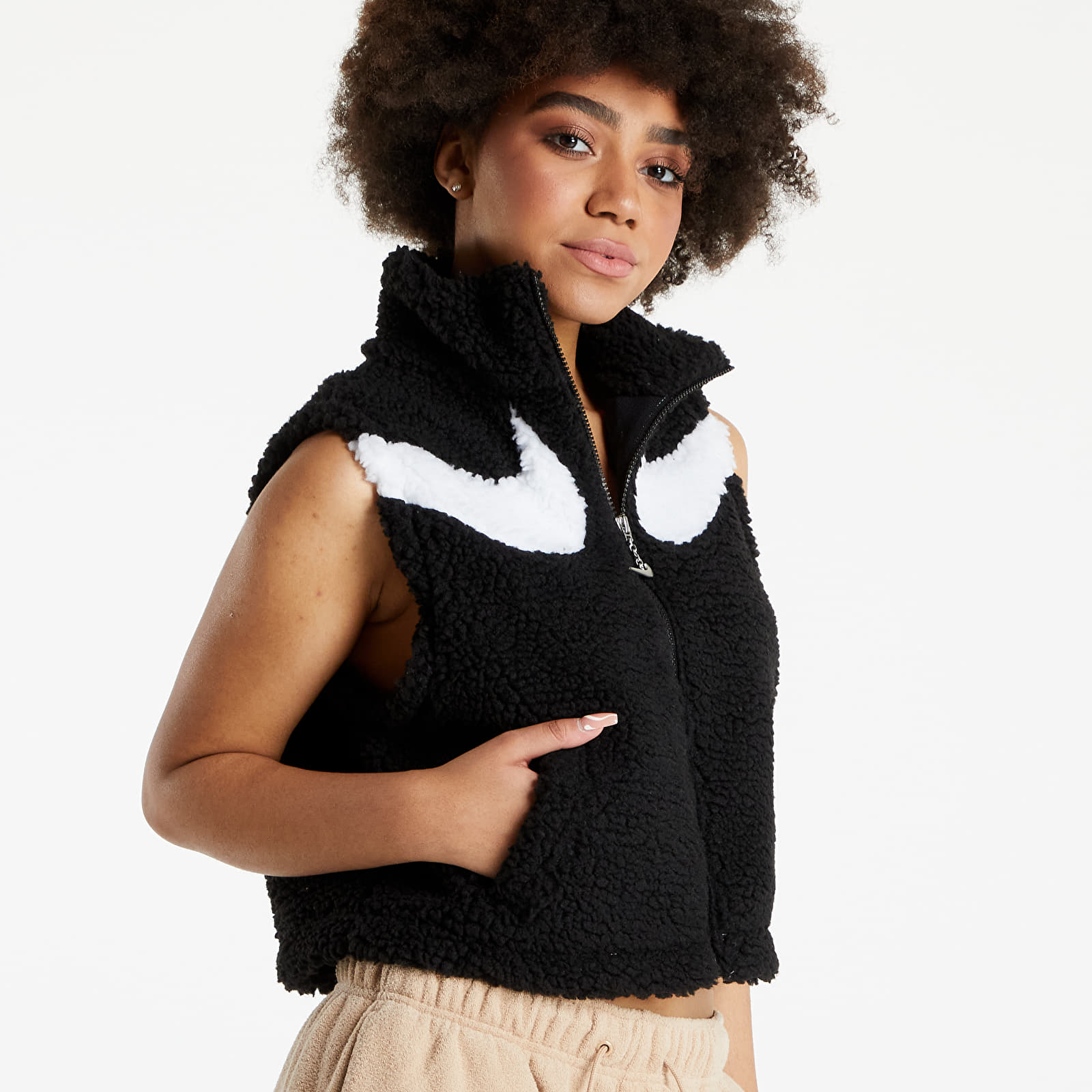 Westen Nike Sportswear Swoosh Women's Fleece Vest Black/ White