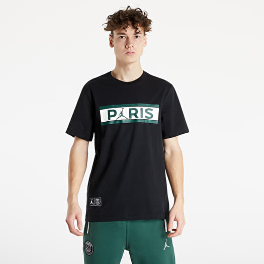 T-shirts Jordan Paris Saint-Germain Wordmark Tee Black/Noble Green