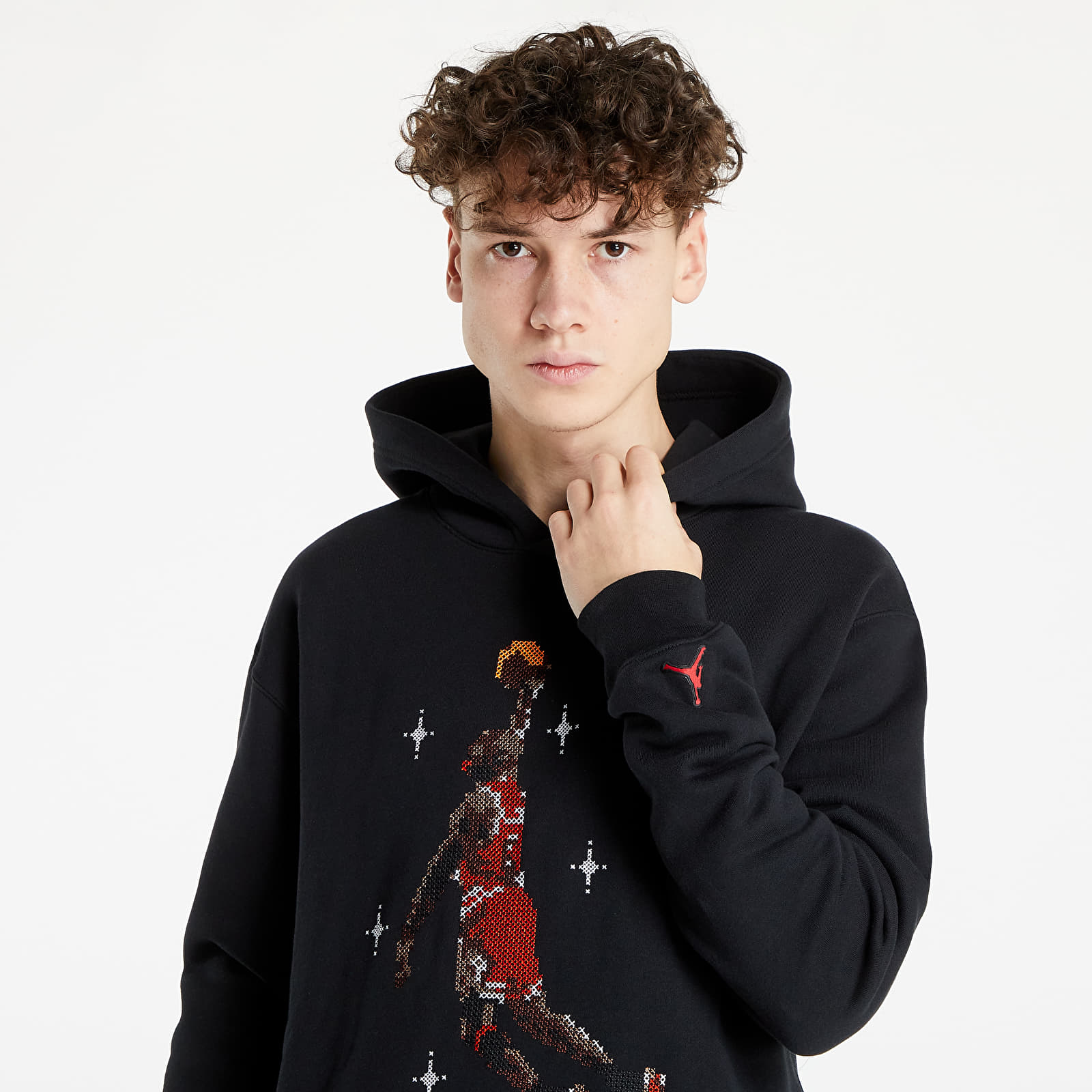 Felpe Jordan Essentials Men s Graphic Fleece Hoodie Black Footshop