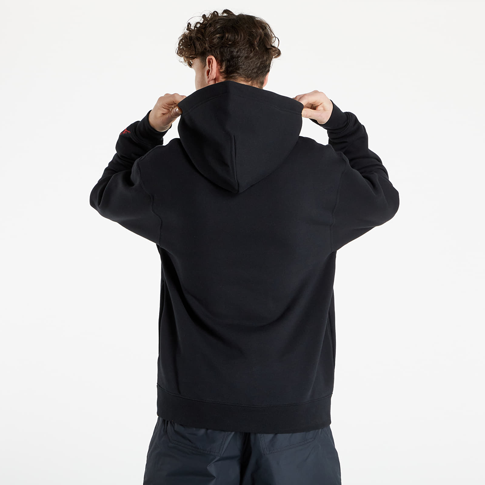 Mikiny Jordan Essentials Men's Graphic Fleece Hoodie Black