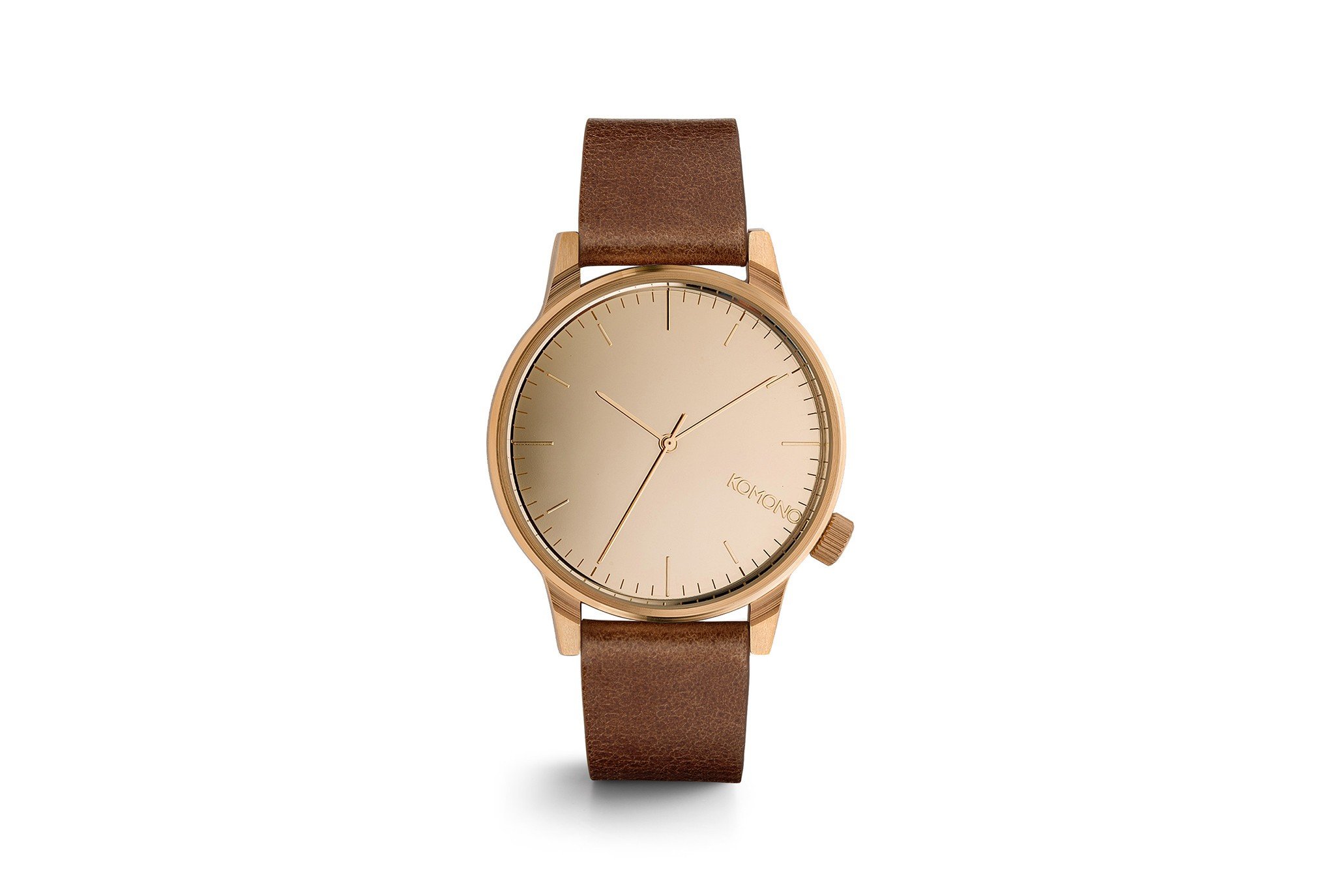 Watches Komono Winston Mirror Rose Gold Cognac Footshop