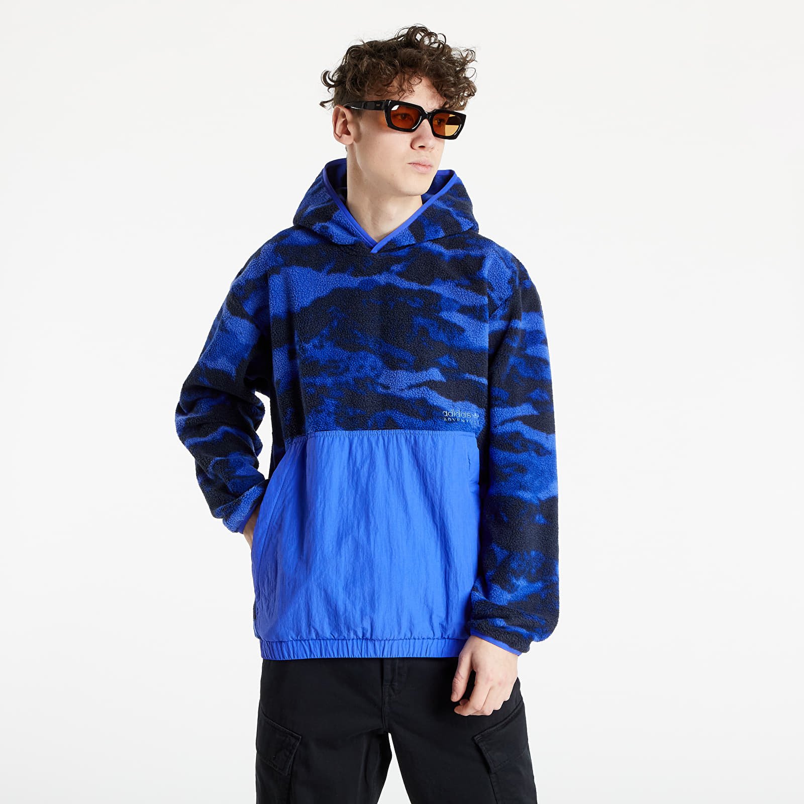 Φούτερ adidas Adventure Polar Fleece Allover Print Hoodie Sonic Ink