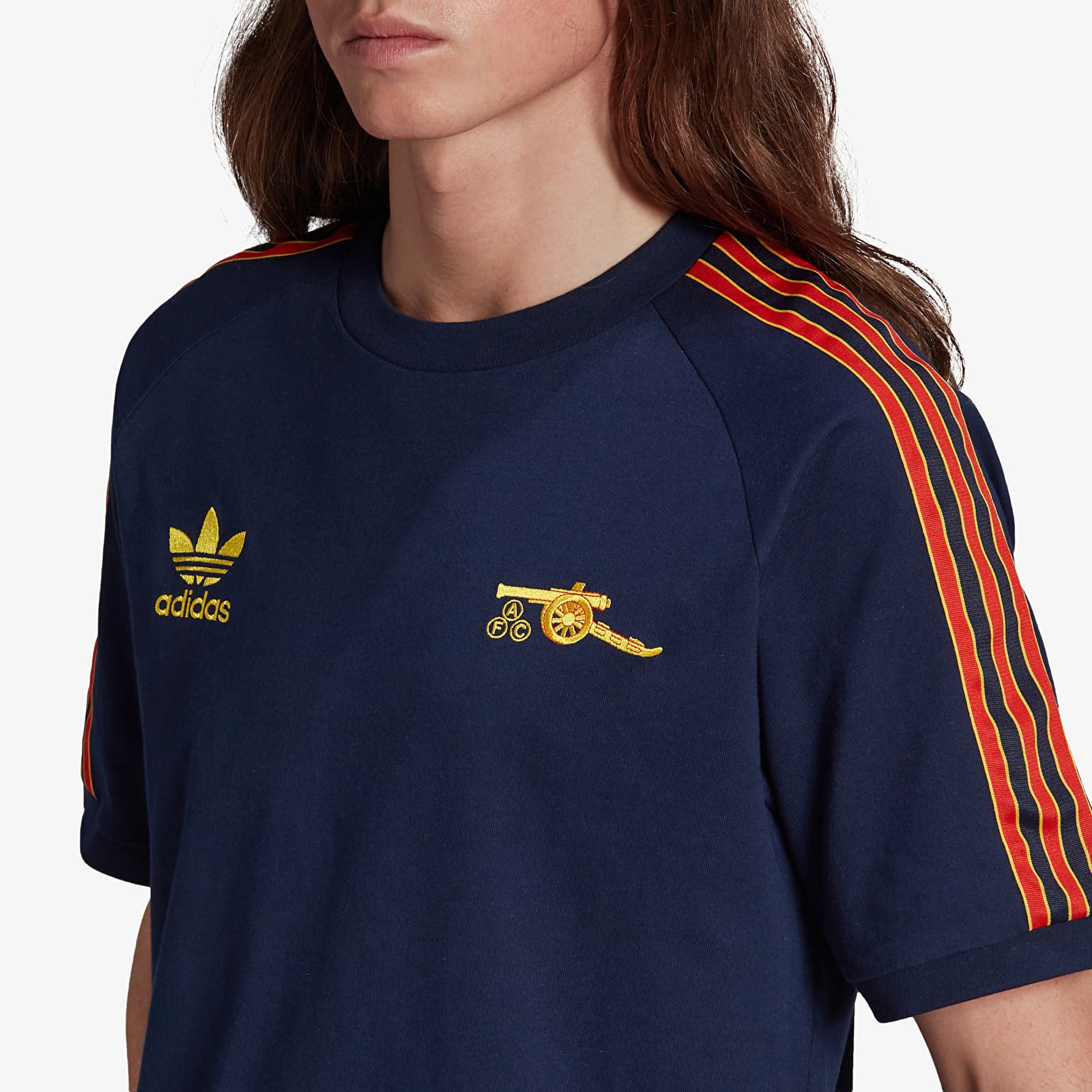 Adidas originals 3 stripe t shirt collegiate navy sales