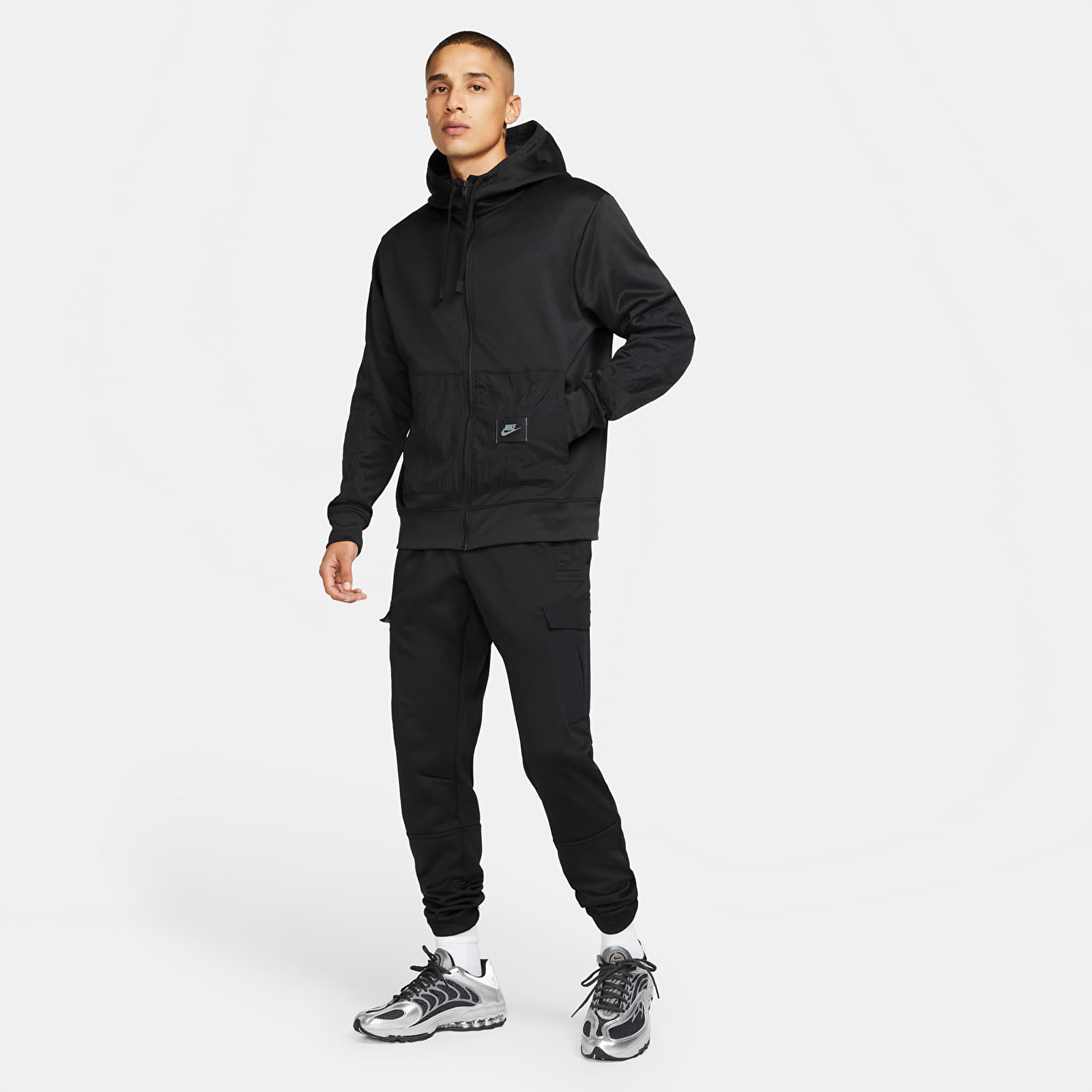 Hanorac Nike Sportswear Dri-FIT Men\'s Full-Zip Hoodie Black/ Black