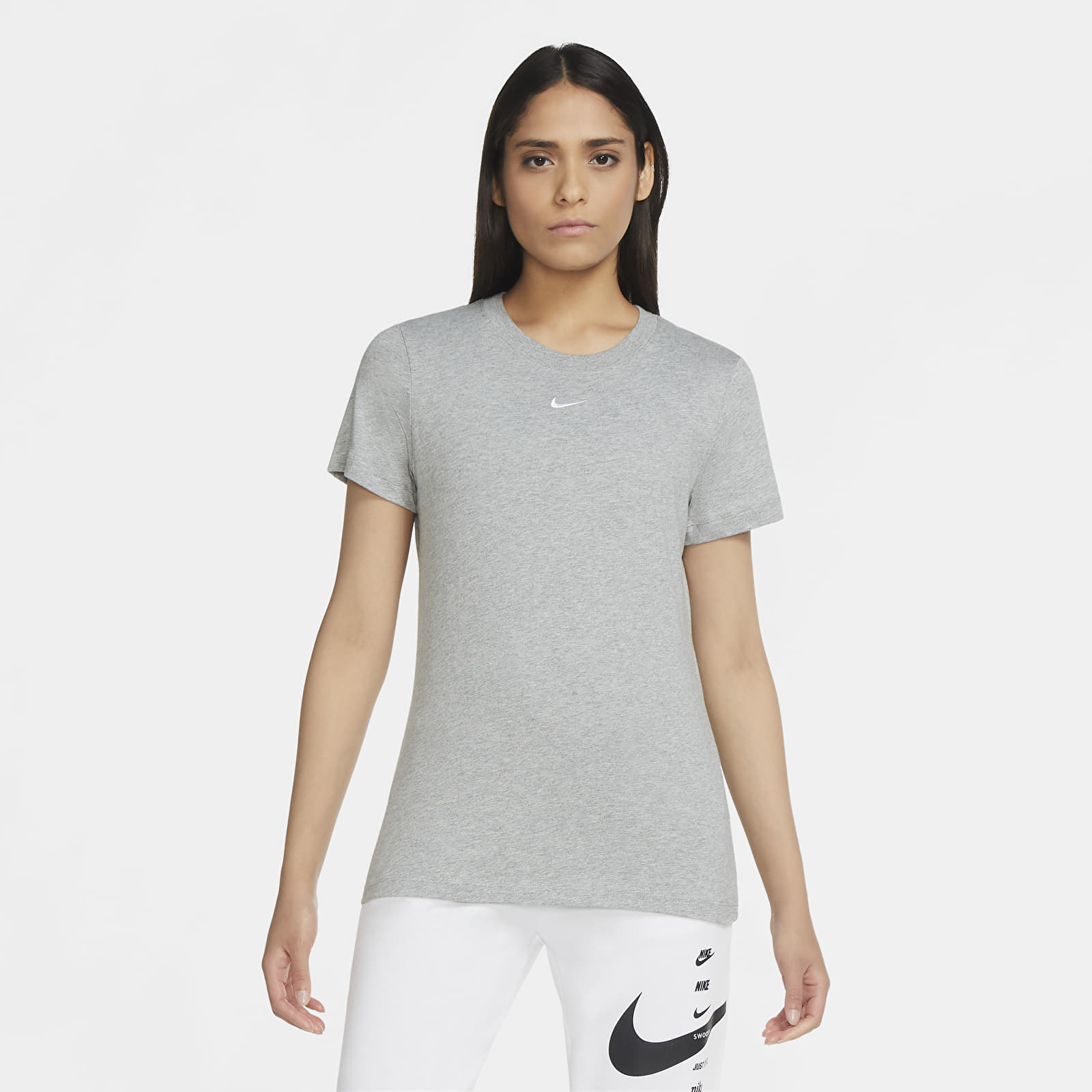 Pólók Nike Sportswear W T-Shirt Dk Grey Heather/ White