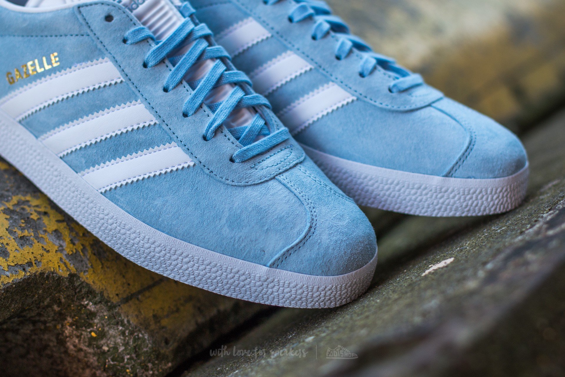 Men's shoes adidas Gazelle Clear Sky/ White/ Gold Metallic