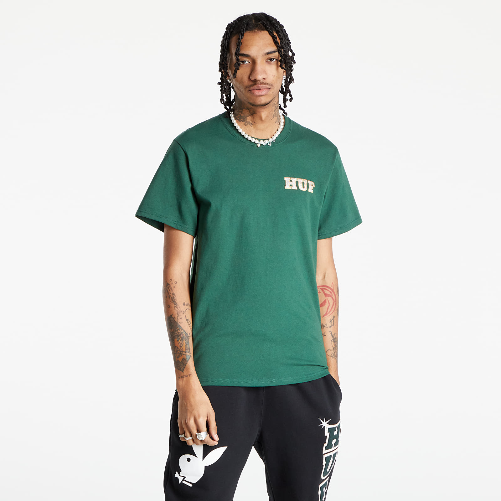 T shirts HUF x Playboy Vvs Logo T Shirt Green Footshop