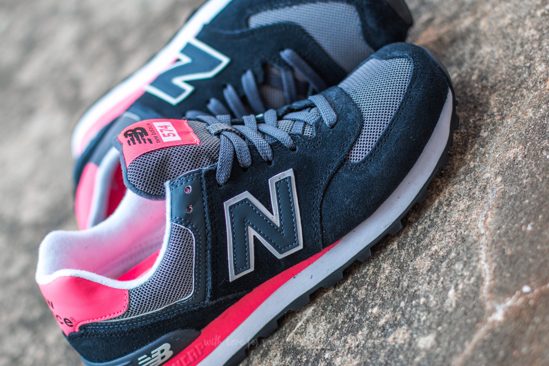 Women s shoes New Balance WL574CPL Black Pink Grey Footshop