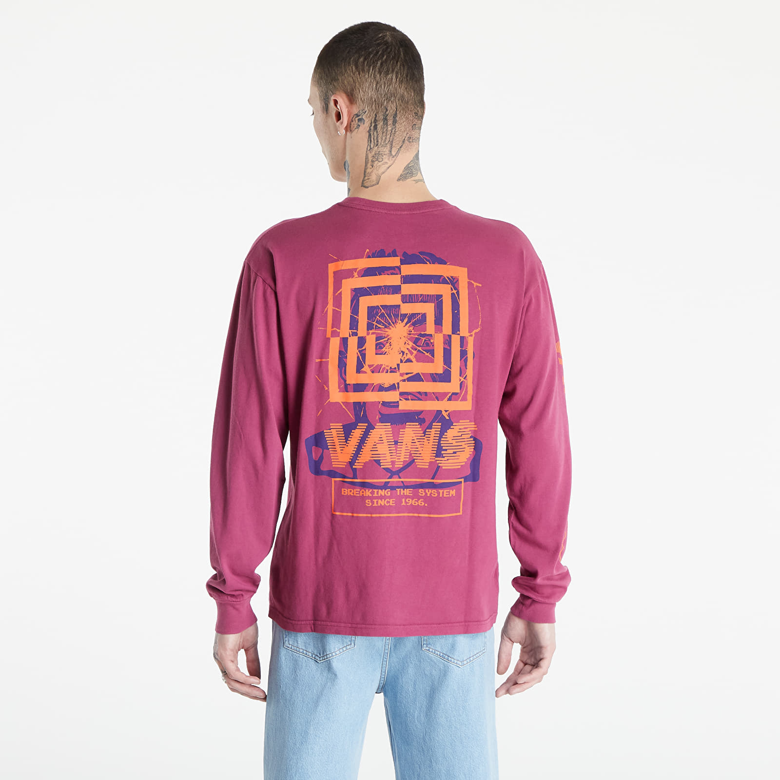 Vans 3 Pack Raspberry Radiance Tricouri Vans Break The System L/S Raspberry Radiance (VN0A5KGL6ZW1 ...