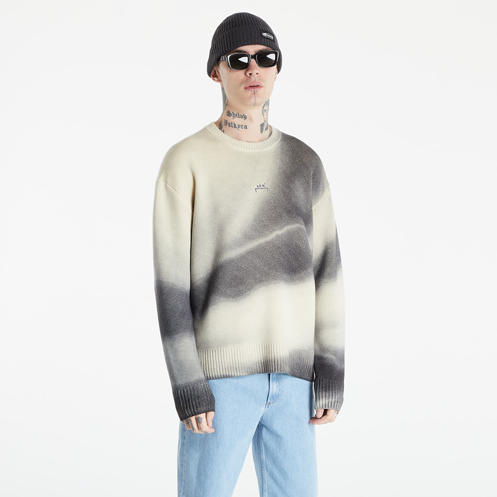 Truien A-COLD-WALL* Digital Print Crewneck Mid Grey